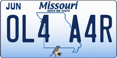 MO license plate OL4A4R