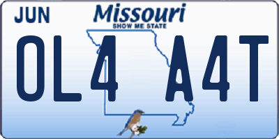 MO license plate OL4A4T