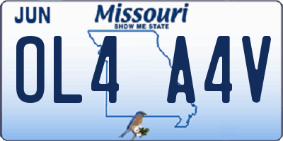 MO license plate OL4A4V