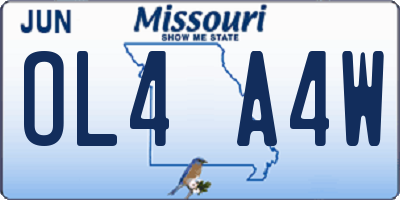 MO license plate OL4A4W