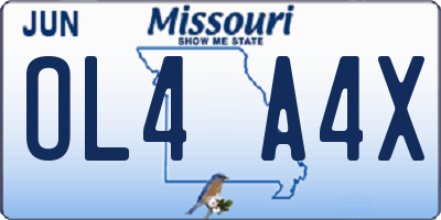 MO license plate OL4A4X