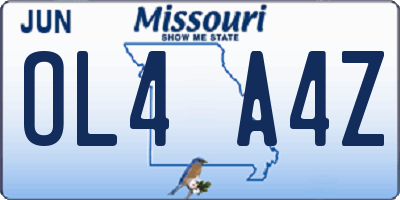 MO license plate OL4A4Z