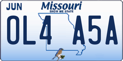 MO license plate OL4A5A