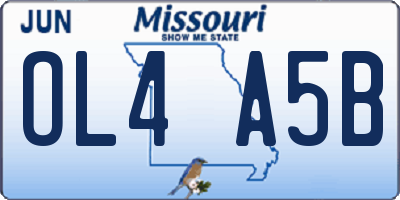 MO license plate OL4A5B