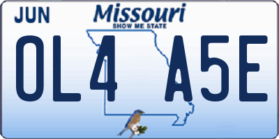 MO license plate OL4A5E