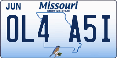 MO license plate OL4A5I