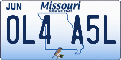 MO license plate OL4A5L