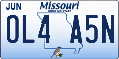 MO license plate OL4A5N