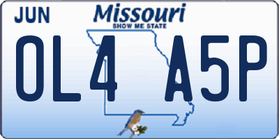 MO license plate OL4A5P