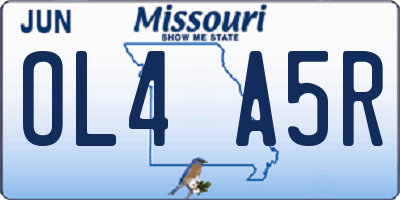 MO license plate OL4A5R