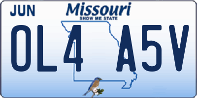 MO license plate OL4A5V