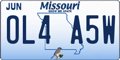 MO license plate OL4A5W