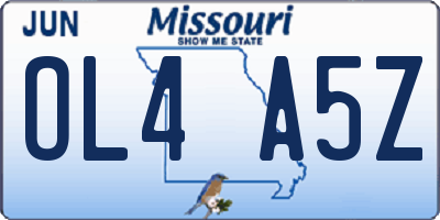 MO license plate OL4A5Z
