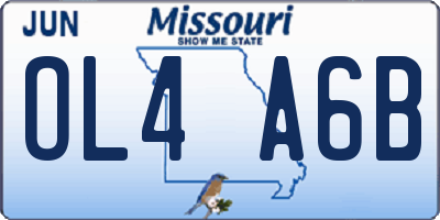 MO license plate OL4A6B