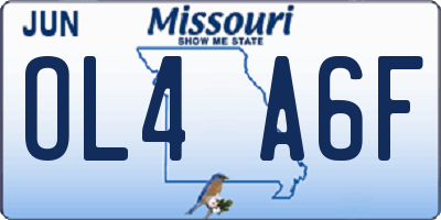 MO license plate OL4A6F