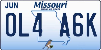 MO license plate OL4A6K