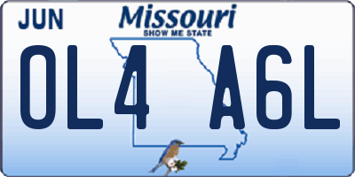 MO license plate OL4A6L