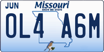 MO license plate OL4A6M