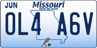 MO license plate OL4A6V