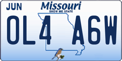 MO license plate OL4A6W