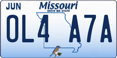 MO license plate OL4A7A