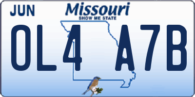 MO license plate OL4A7B