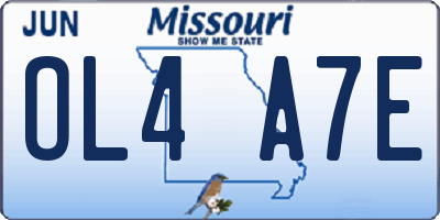 MO license plate OL4A7E