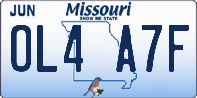 MO license plate OL4A7F