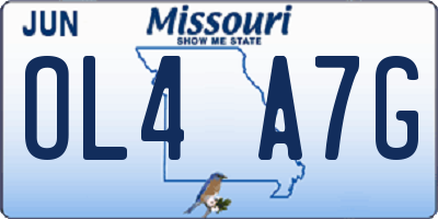 MO license plate OL4A7G