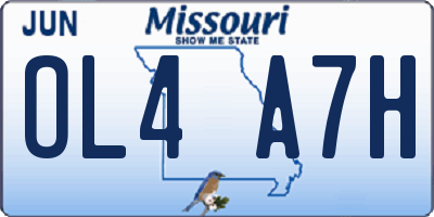 MO license plate OL4A7H