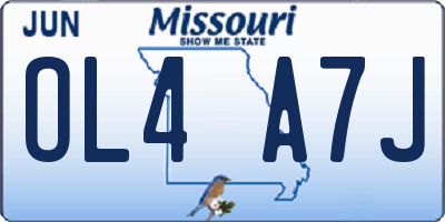 MO license plate OL4A7J