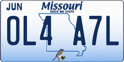 MO license plate OL4A7L