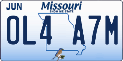 MO license plate OL4A7M