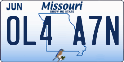MO license plate OL4A7N