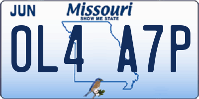 MO license plate OL4A7P
