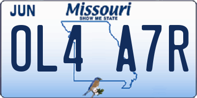MO license plate OL4A7R