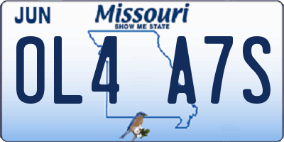 MO license plate OL4A7S
