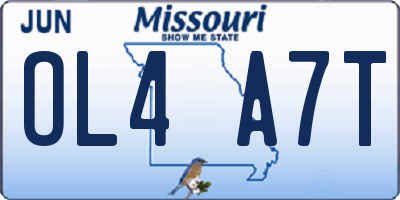 MO license plate OL4A7T