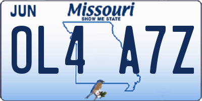 MO license plate OL4A7Z
