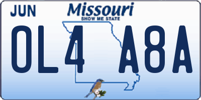 MO license plate OL4A8A