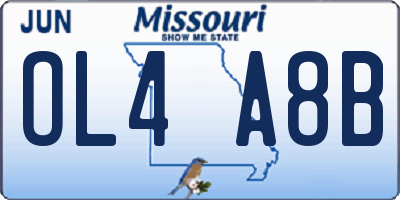 MO license plate OL4A8B