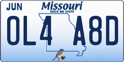 MO license plate OL4A8D