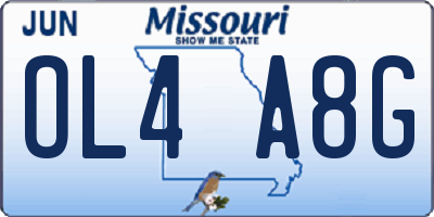 MO license plate OL4A8G