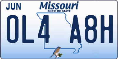MO license plate OL4A8H