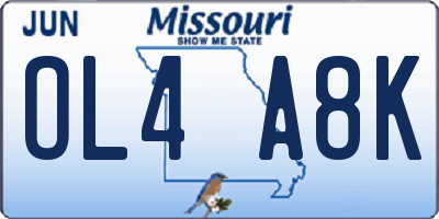 MO license plate OL4A8K