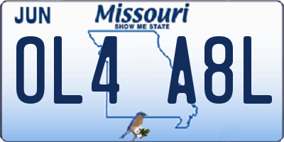 MO license plate OL4A8L