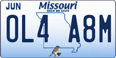MO license plate OL4A8M