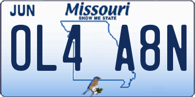 MO license plate OL4A8N