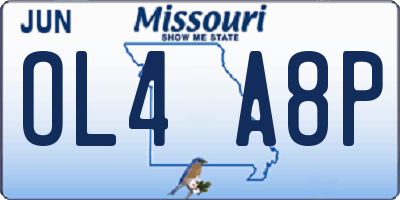 MO license plate OL4A8P