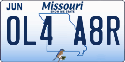 MO license plate OL4A8R